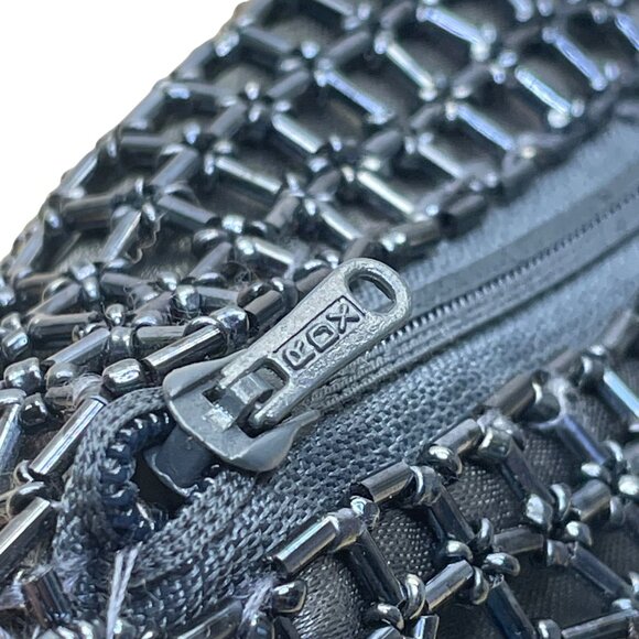 Handmade Women’s Black Beaded Squared Woven Pattern Long Strap Crossbody Bag - Picture 8 of 11